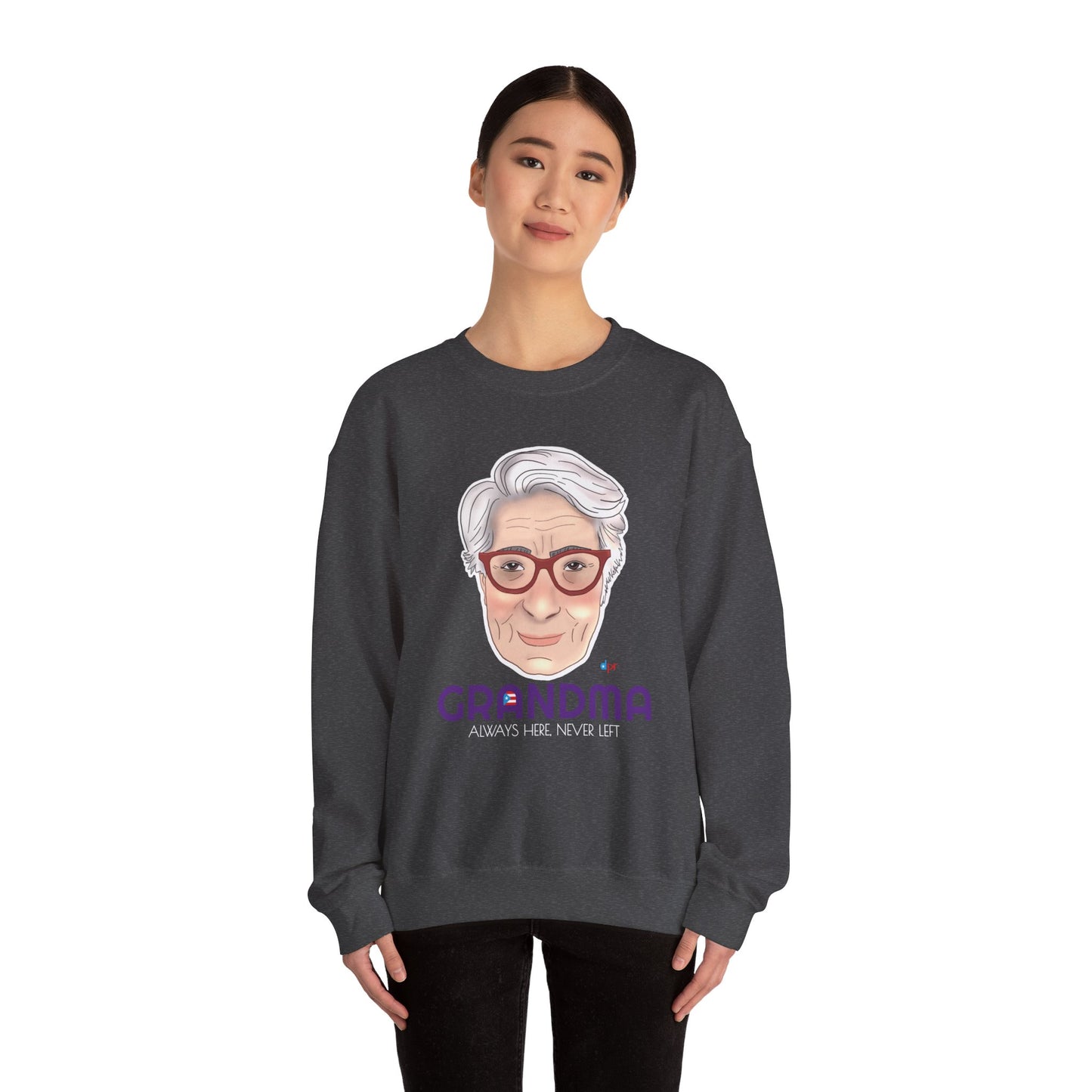 Abuela Boricua Always Here Never Left Heavy Blend™ Crewneck Sweatshirt