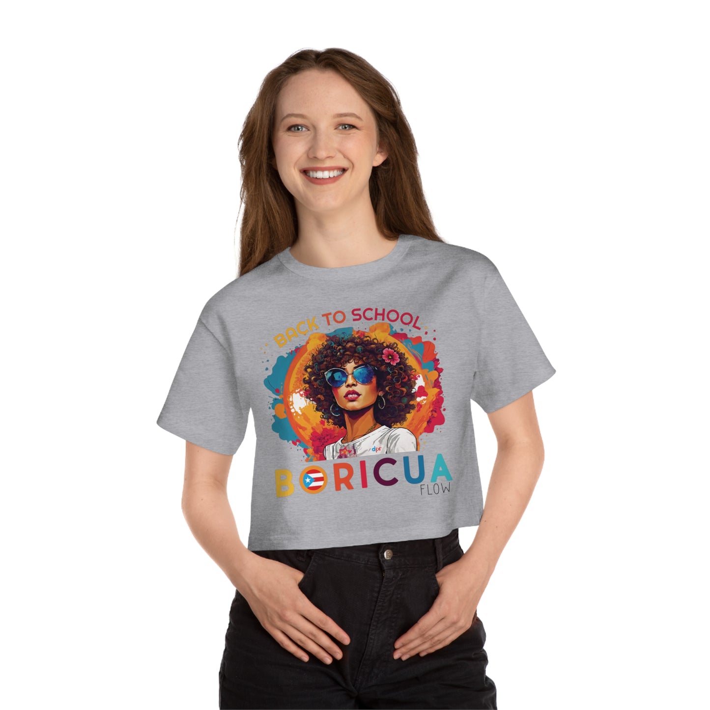 Back To School Boricua Girl Flow T Shirt Flowy Cropped Tee