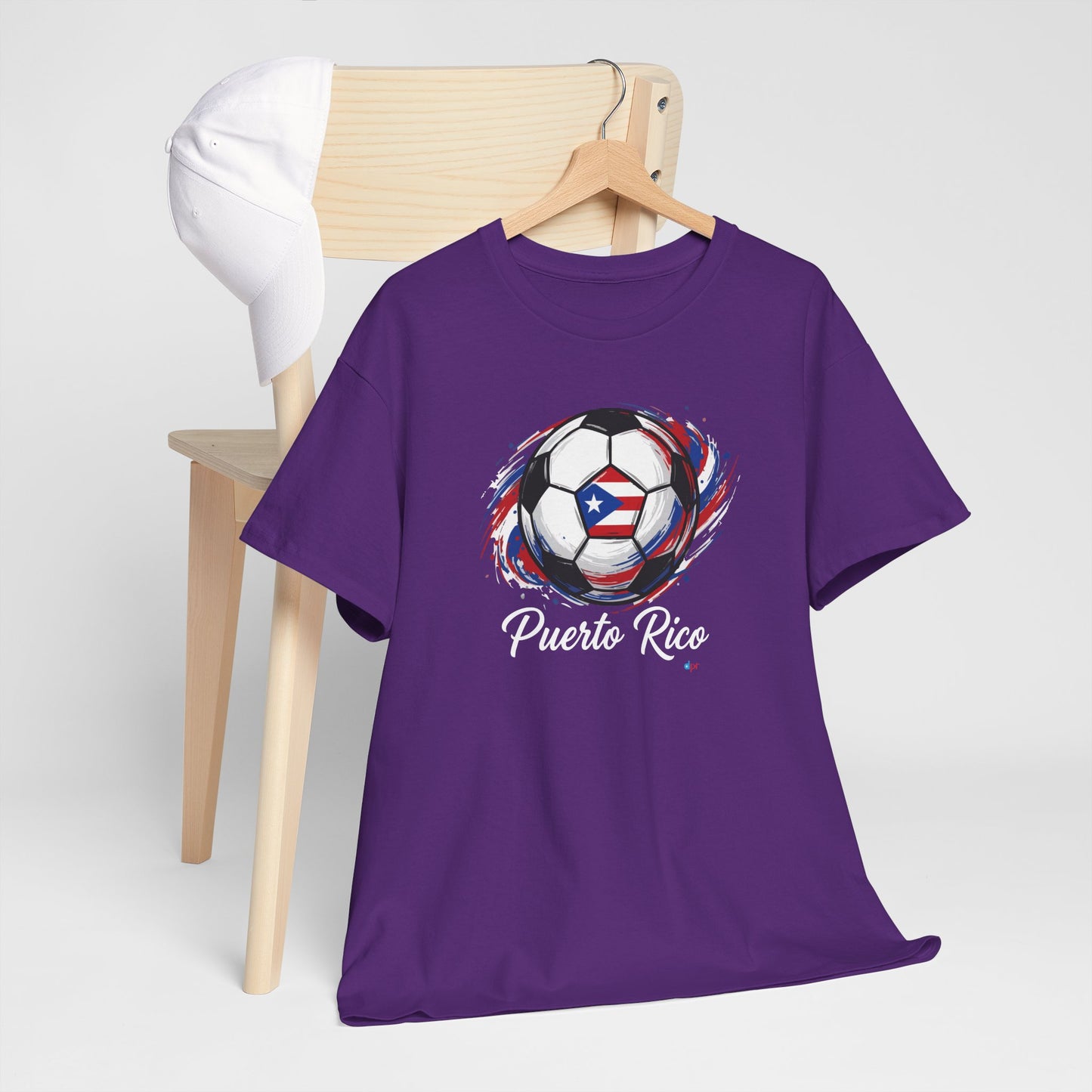 Puerto Rico Soccer Ball Flag | Unisex Heavy Cotton T-Shirt