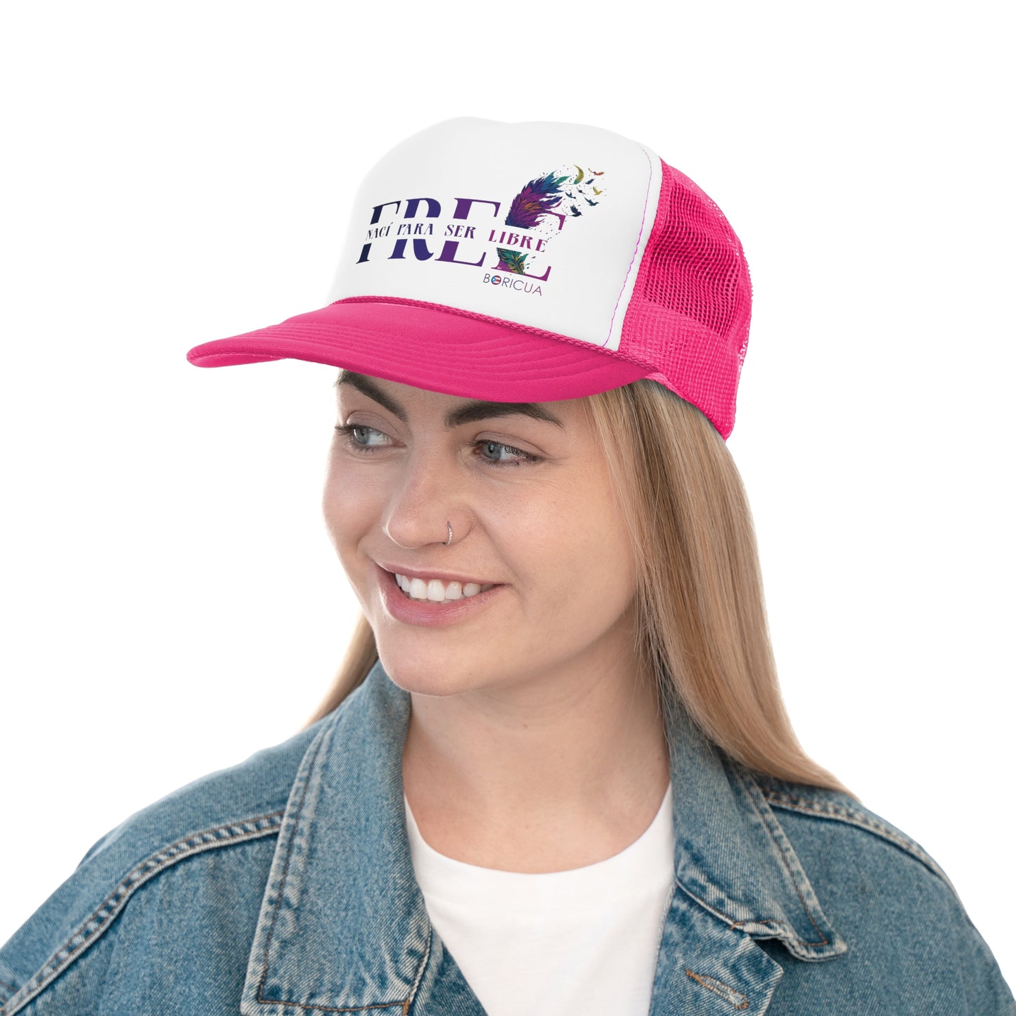 Free Nací para ser Libre Puerto Rican Pride Trucker Caps FREE SHIPPING