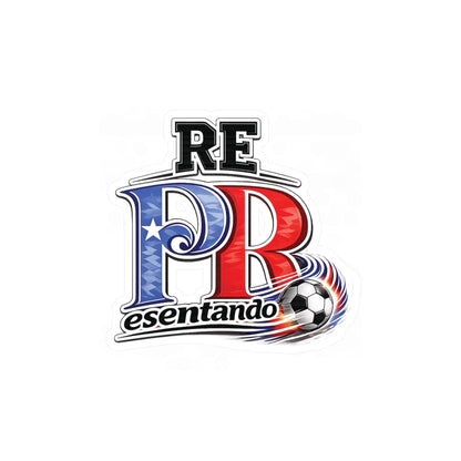 Puerto Rico Fire Soccer ball REPresentando Waterproof Kiss-Cut Vinyl Decal