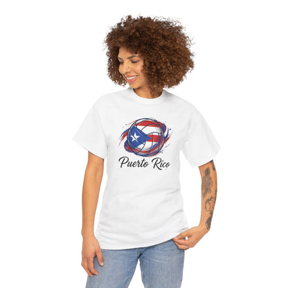 Puerto Rico Volleyball Flag | Unisex Heavy Cotton T-Shirt