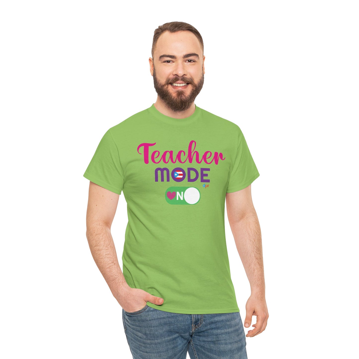 Teacher Mode ON - Back to School Boricua Teacher Heavy Cotton Tee
