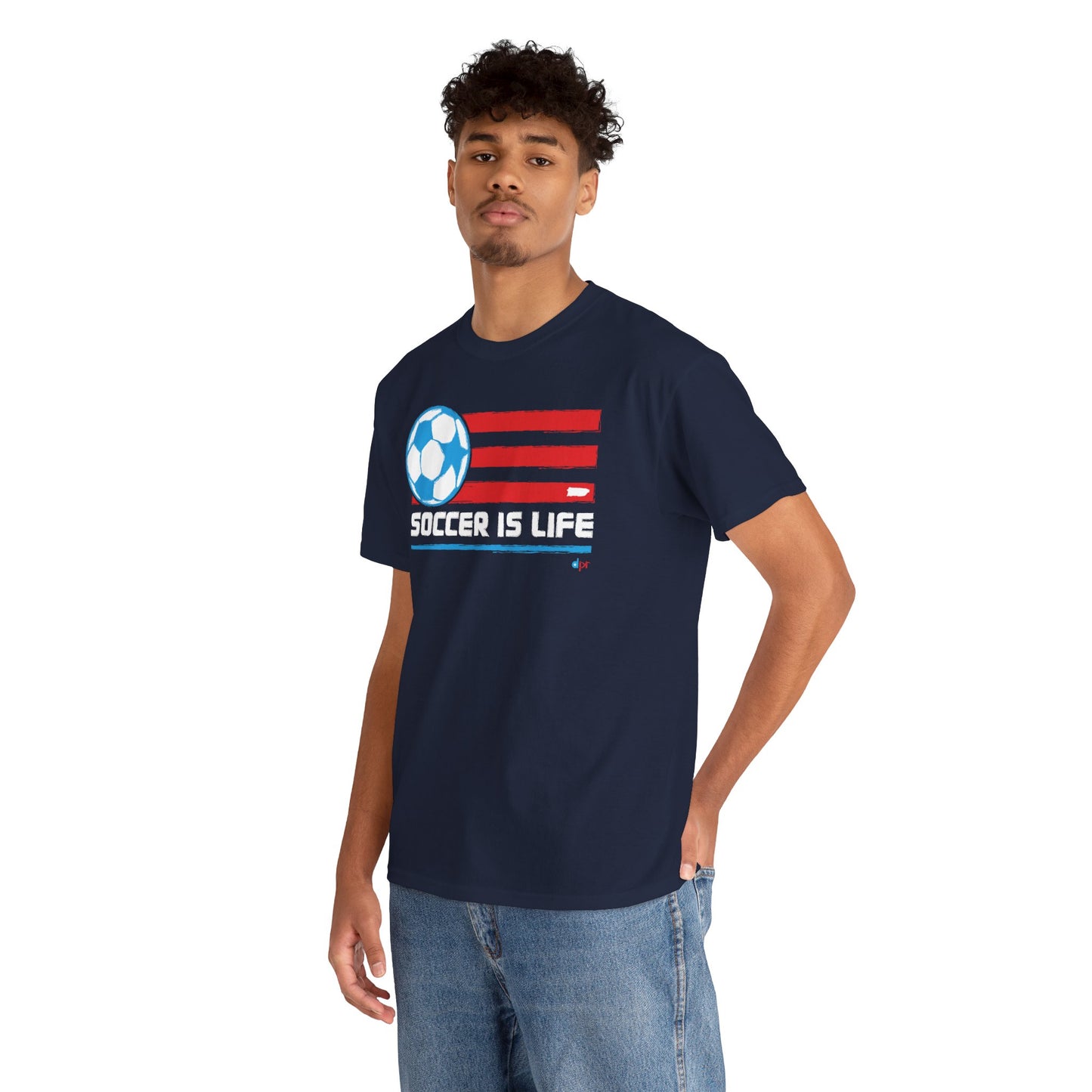 Proud Dad Soccer Boricua Unisex Heavy Cotton Tee