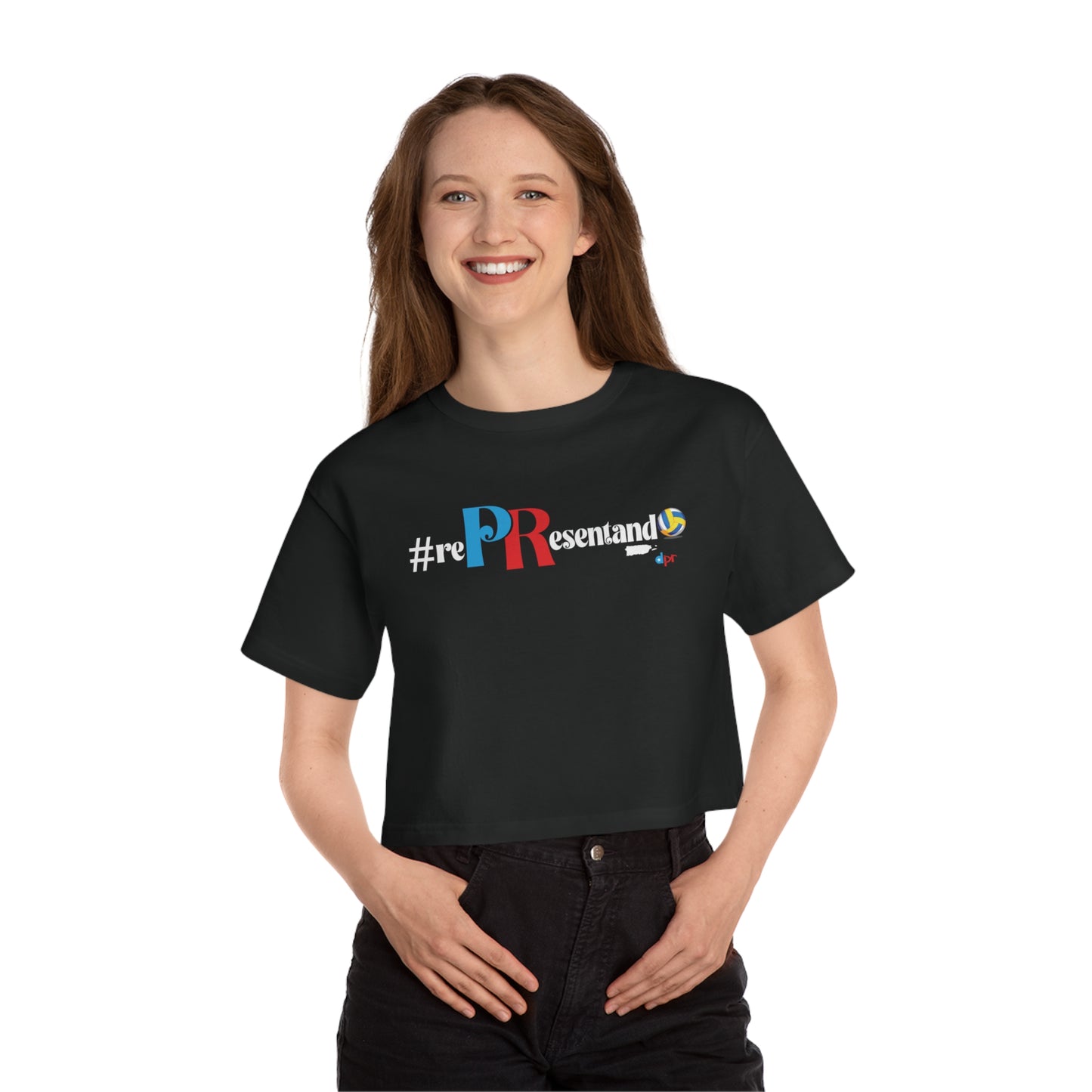 Puerto Rico Volleyball Cropped Tee | RePResentando™ Women's Flowy Crop Top | Boricua Volleyball Shirt