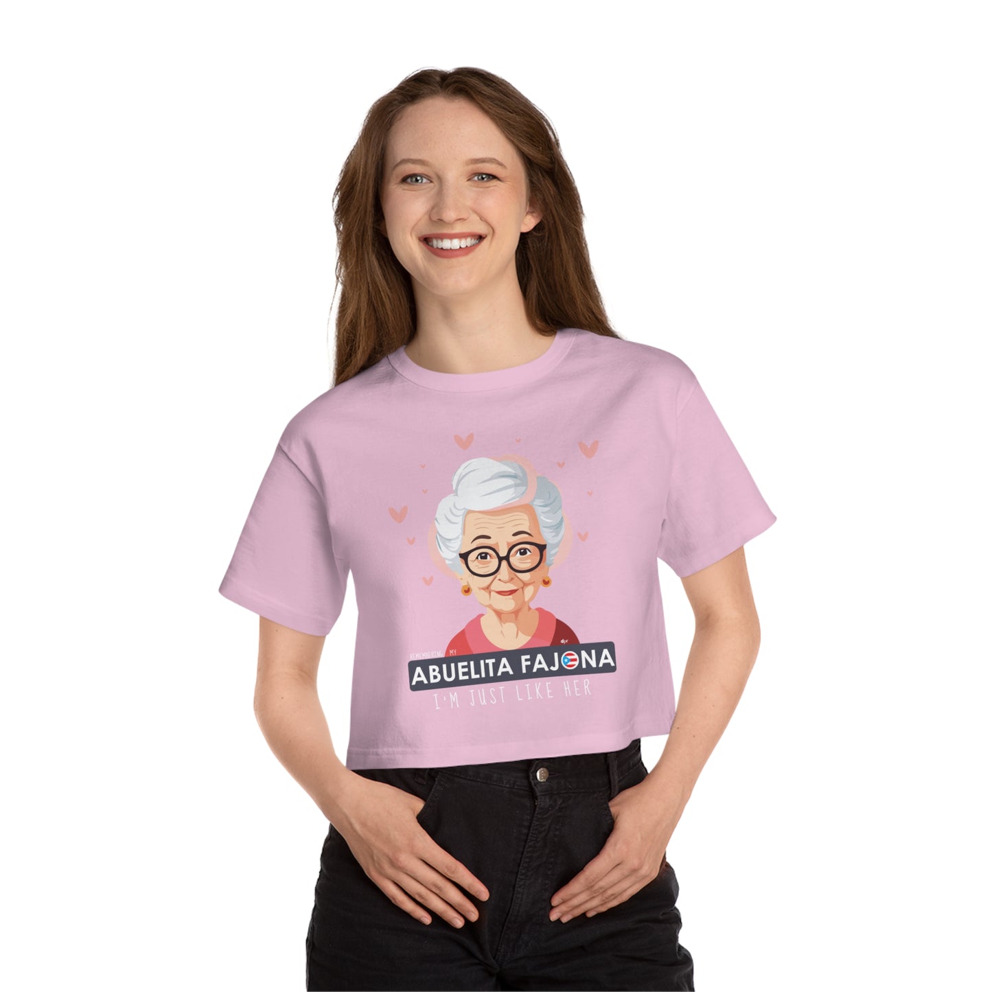 Remembering My Abuelita Fajona Flowy Cropped Tee