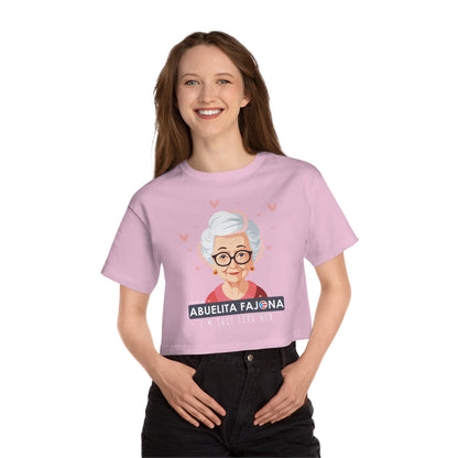 Remembering My Abuelita Fajona Flowy Cropped Tee