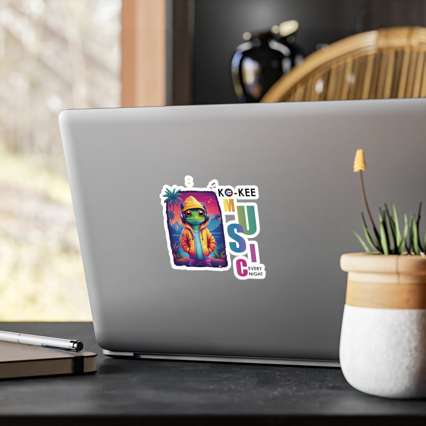Coqui I Play Music Every Night Waterproof Kiss-Cut Vinyl Decals
