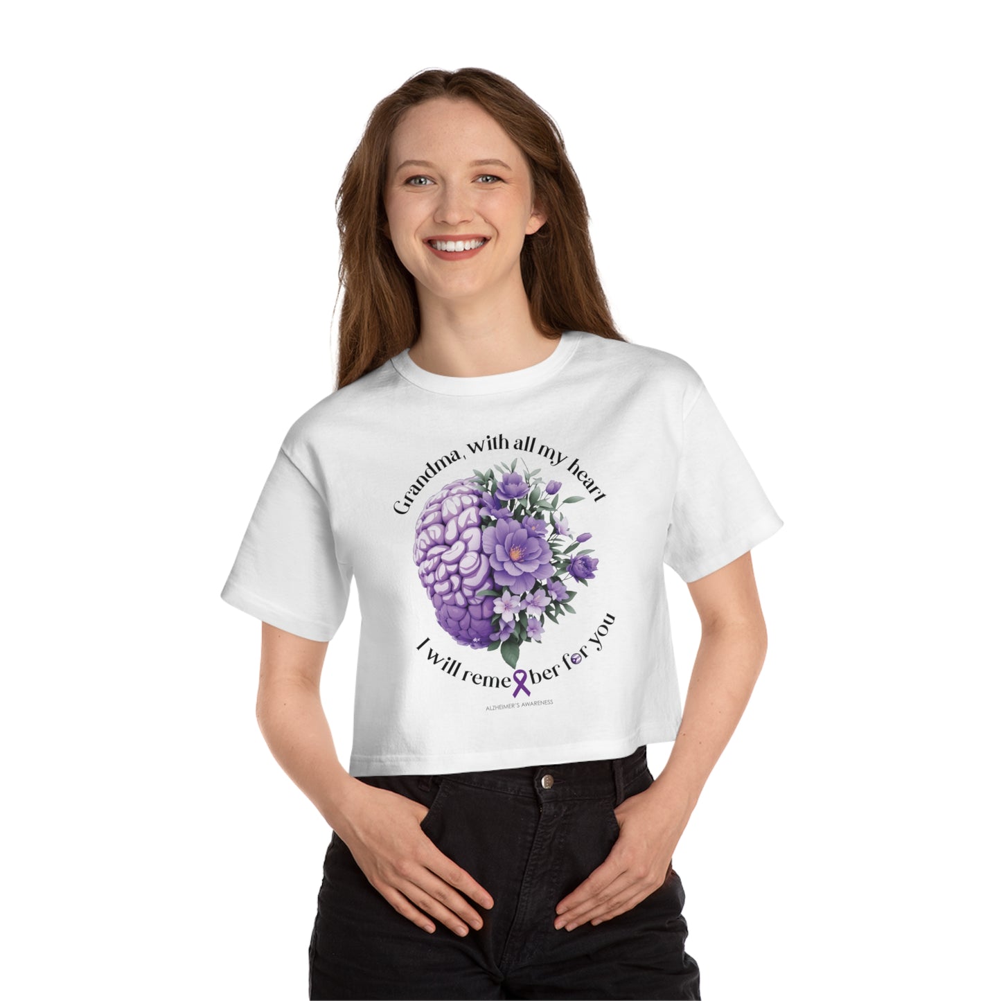 GRANDMA I Will Remember for You  Flowy Cropped Tee