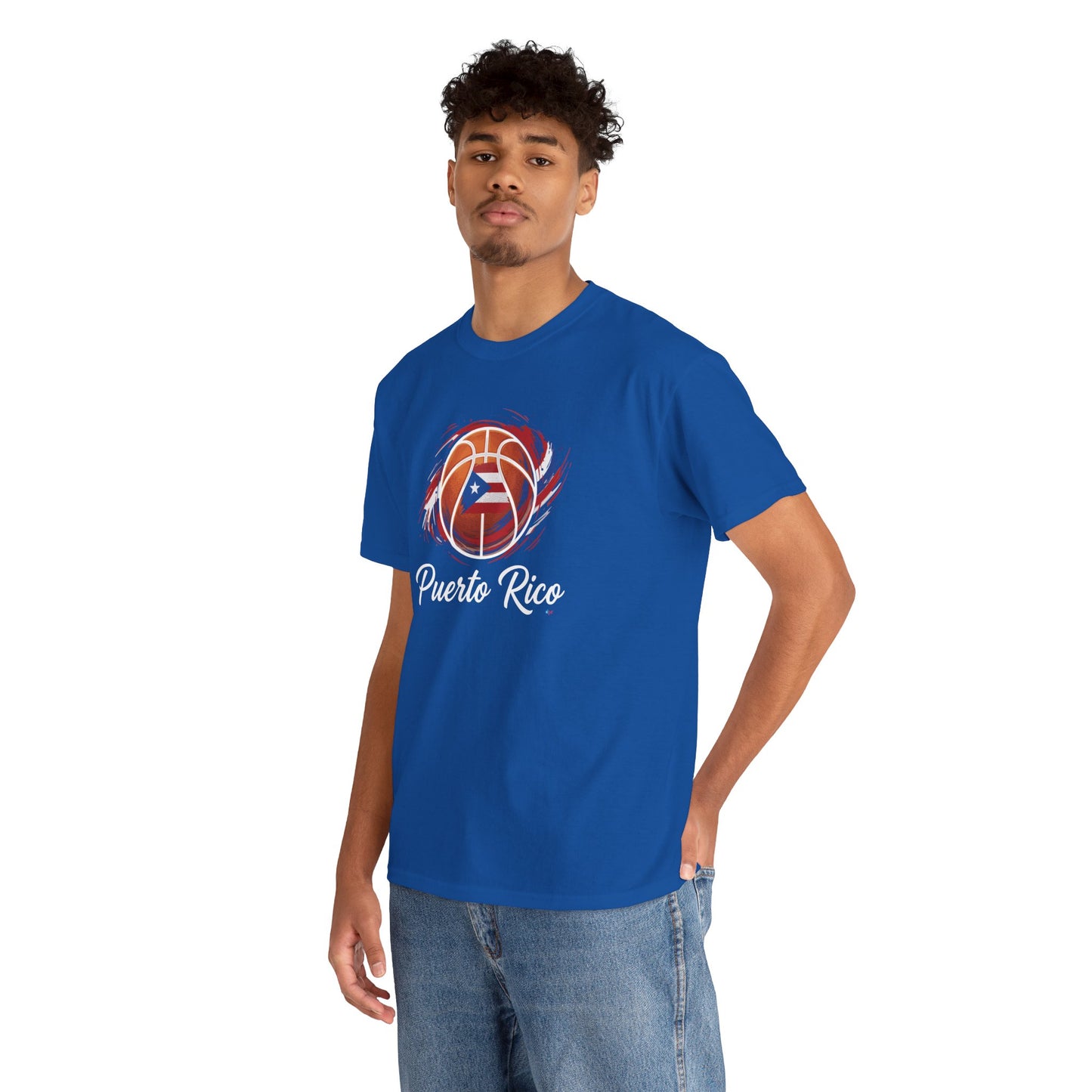 Puerto Rico Basketball Flag | Unisex Heavy Cotton T-Shirt