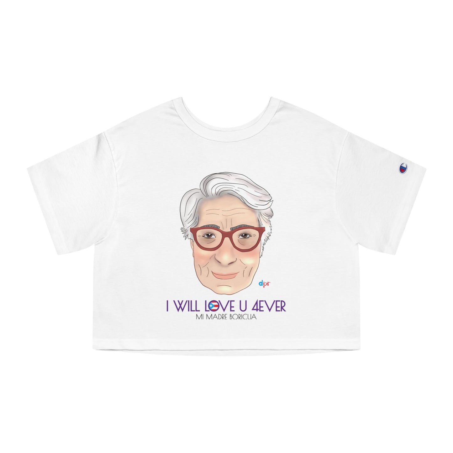 I Will Love You Forever Mamá Boricua Women's Flowy Cropped Tee