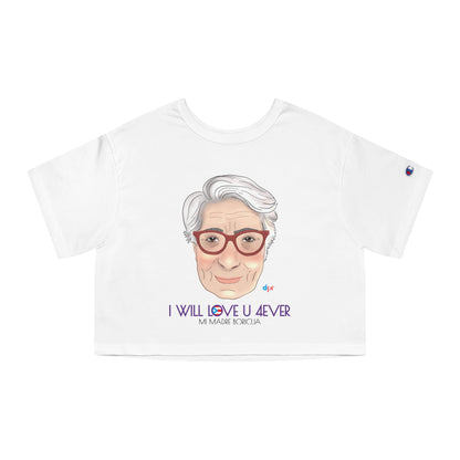 I Will Love You Forever Mamá Boricua Women's Flowy Cropped Tee