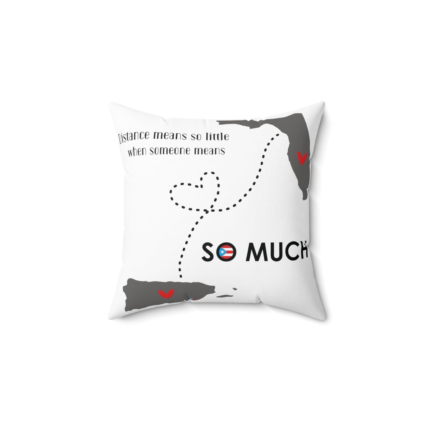 Distance Means So Little Florida Spun Polyester Square Pillow