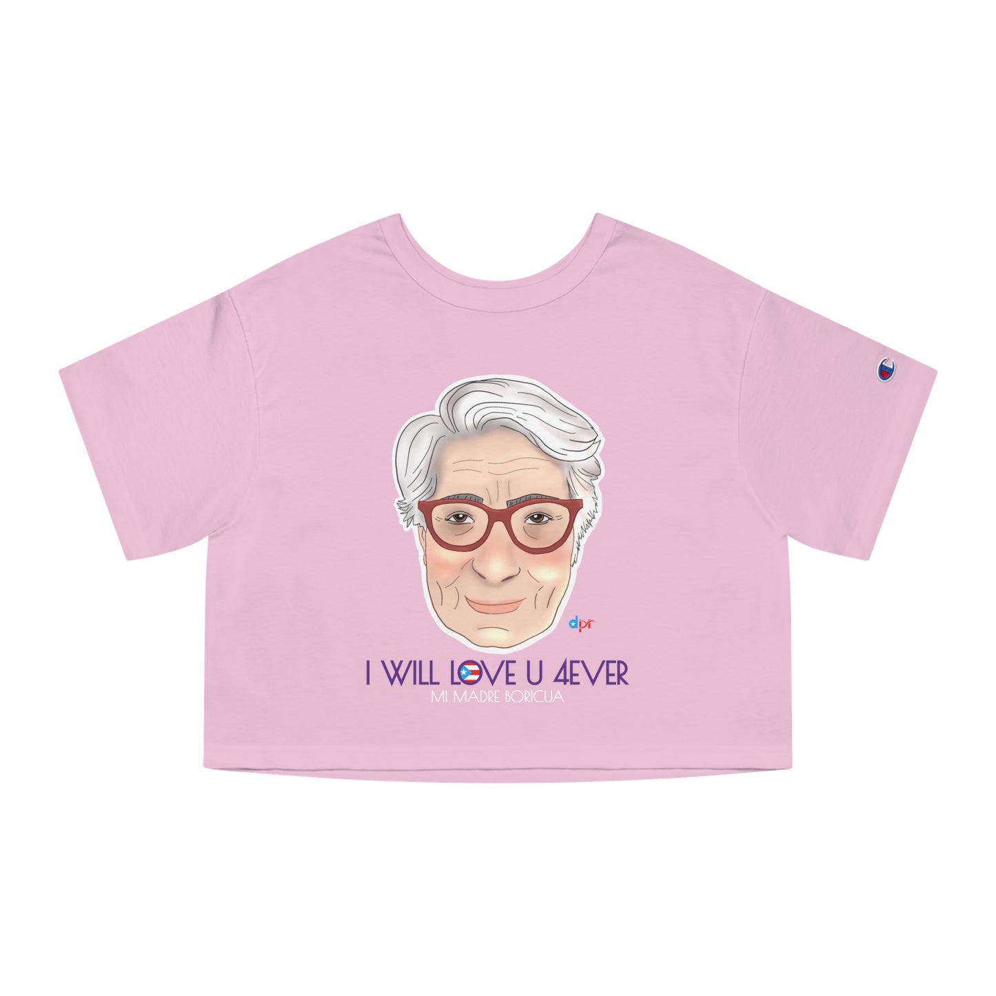 I Will Love You Forever Mamá Boricua Women's Flowy Cropped Tee