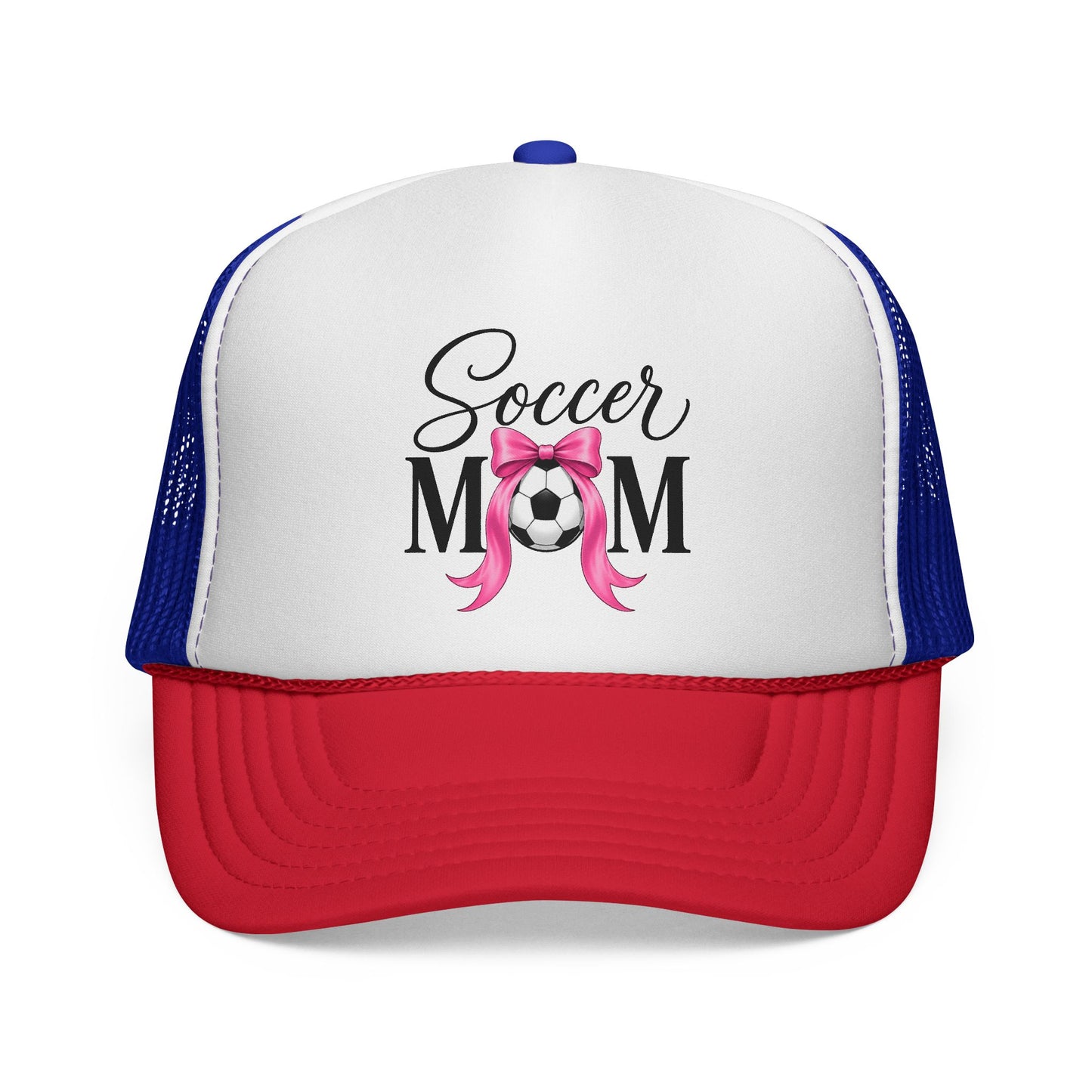 Soccer Mom Boricua Red Bow Puerto Rican Flag Trucker Caps FREE SHIPPING