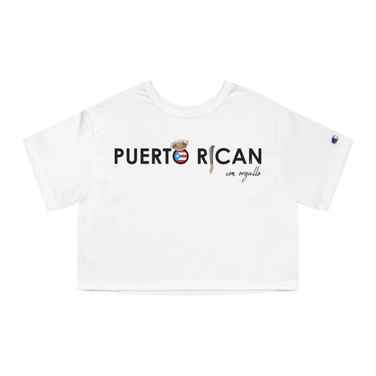 Puerto Rican con orgullo Flowy Cropped Tee
