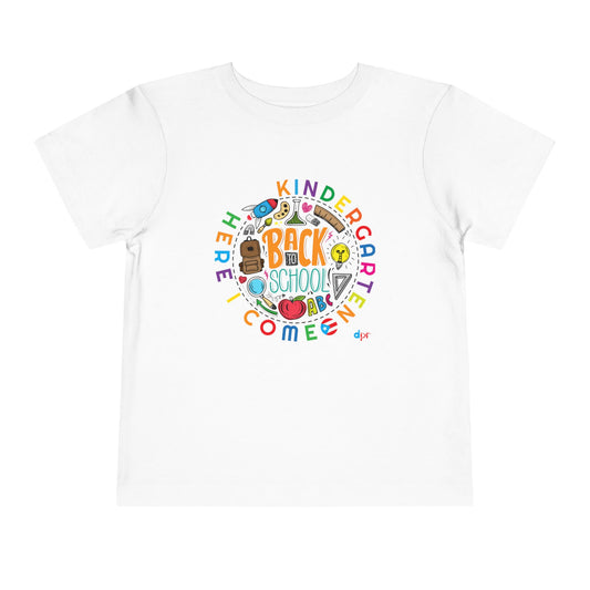 Kindergarten Here I Comer Boricua Toddler Short Sleeve Tee