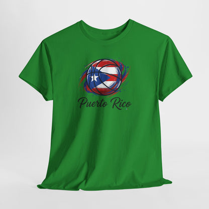 Puerto Rico Basketball Flag 2 | Unisex Heavy Cotton T-Shirt