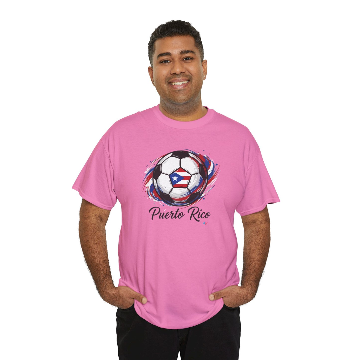 Puerto Rico Soccer Ball Flag | Unisex Heavy Cotton T-Shirt