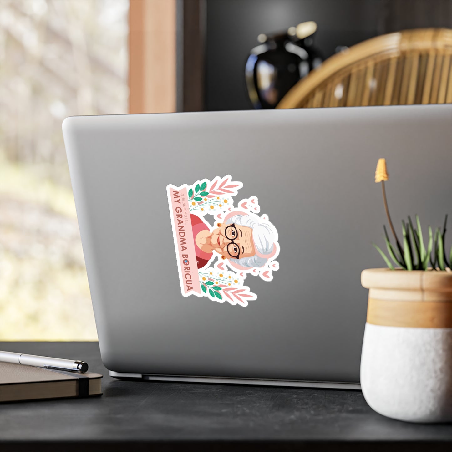 In Loving Memory of My Grandma Boricua Waterproof Kiss-Cut Vinyl Decals
