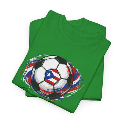Puerto Rico Soccer Ball Flag | Unisex Heavy Cotton T-Shirt