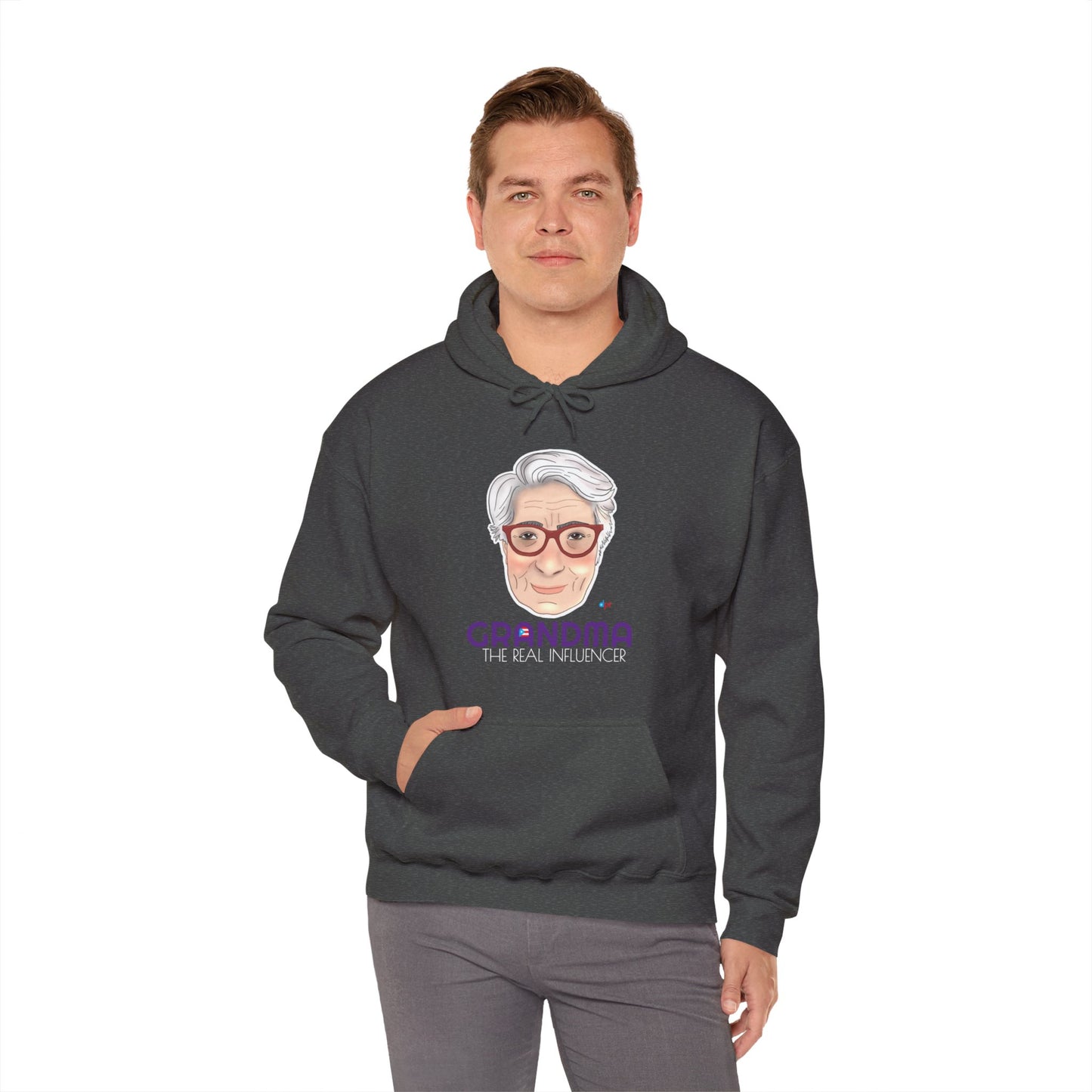 Grandma The Real Influencer Unisex Heavy Blend™ Boricua-Style Hoodies