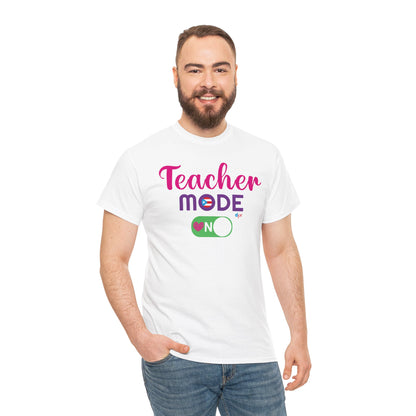 Teacher Mode ON - Back to School Boricua Teacher Heavy Cotton Tee