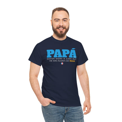 Papá My Hero Blue Heavy Cotton Tee
