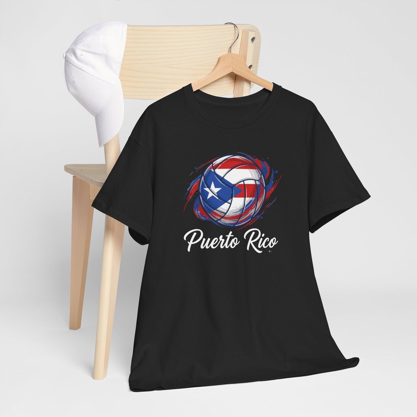 Puerto Rico Volleyball Flag | Unisex Heavy Cotton T-Shirt