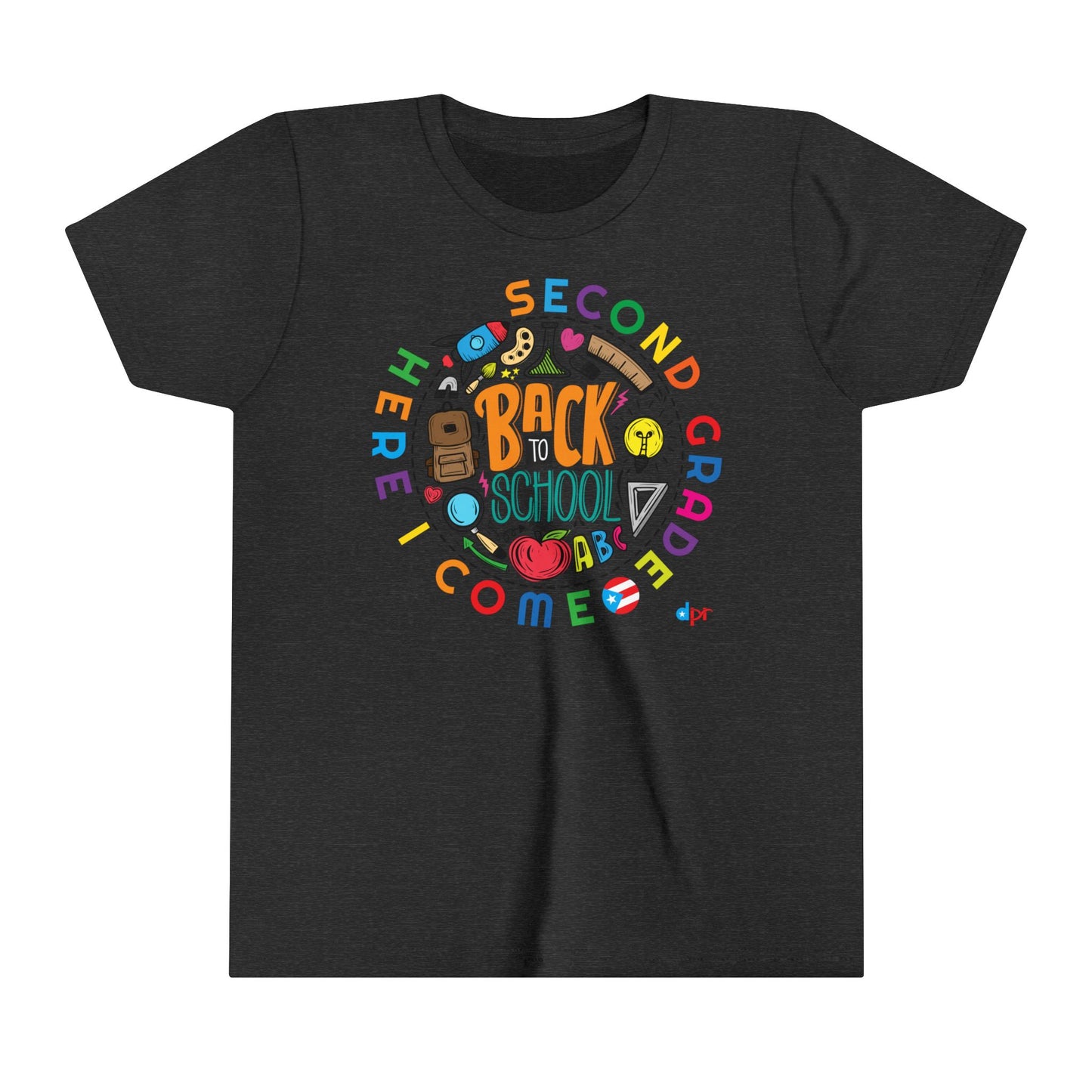 Second Grade Here I Come Back to Shool Boricua Youth Short Sleeve Tee
