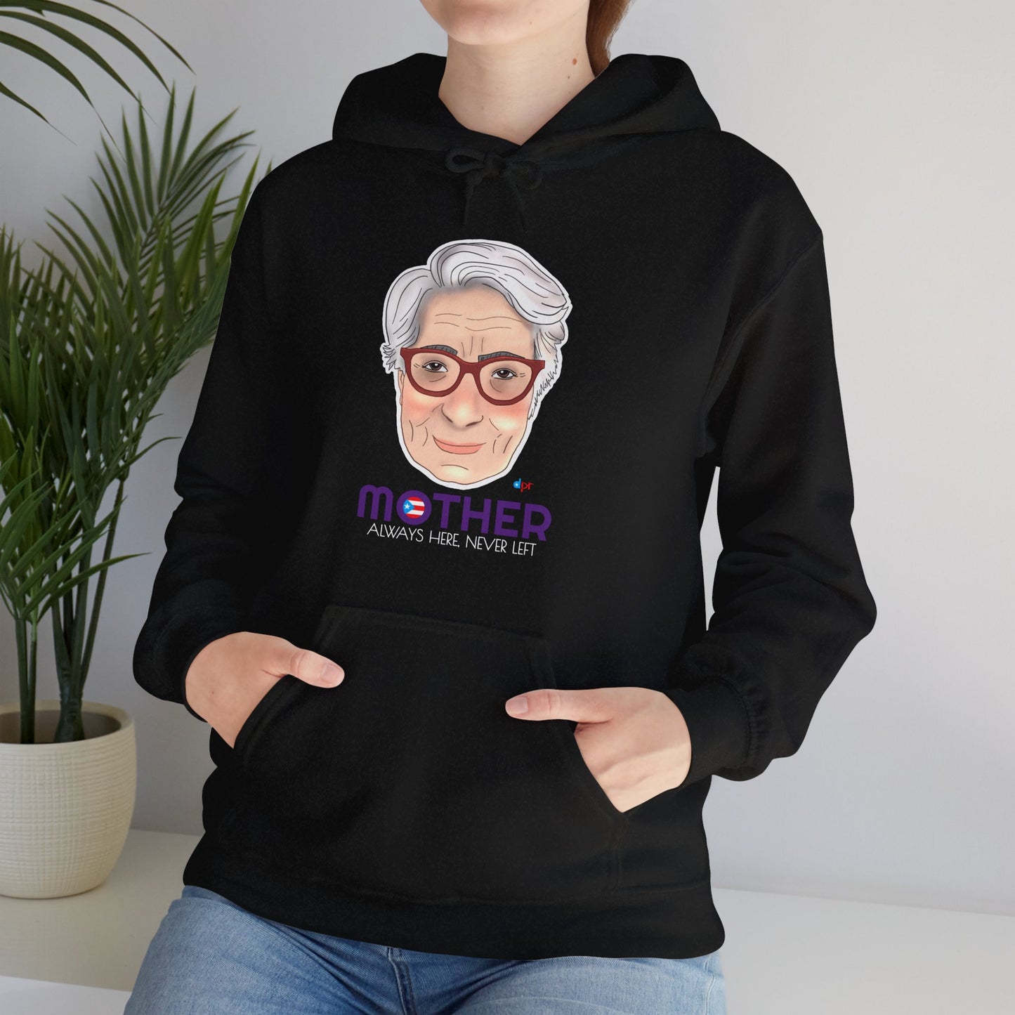 Mamá Boricua Always Here Never Left Unisex Heavy Blend™ Boricua-Style Hoodies