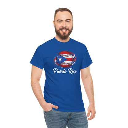 Puerto Rico Baseball Flag | Unisex Heavy Cotton T-Shirt
