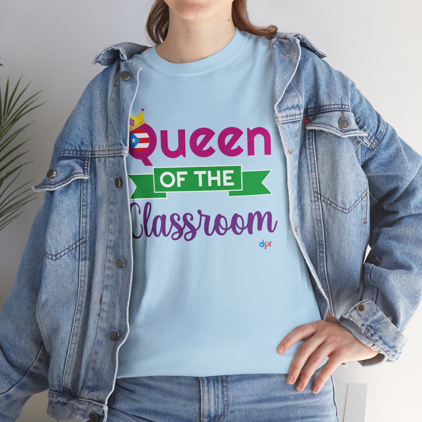 Queen of the Classroom - Back to School Boricua Teacher Heavy Cotton Tee