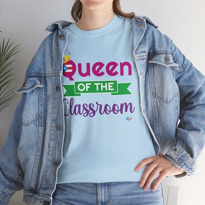 Queen of the Classroom - Back to School Boricua Teacher Heavy Cotton Tee