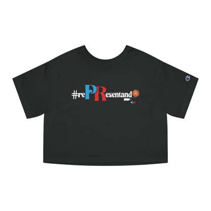 Puerto Rico Basketball Cropped Tee | RePResentando™ Women's Flowy Crop Top | Boricua Basketball Shirt
