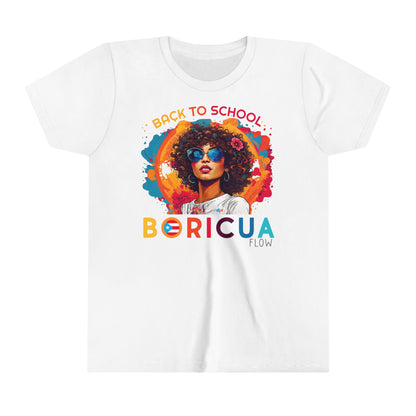 Back to School Boricua Girl Flow Youth Short Sleeve Tee
