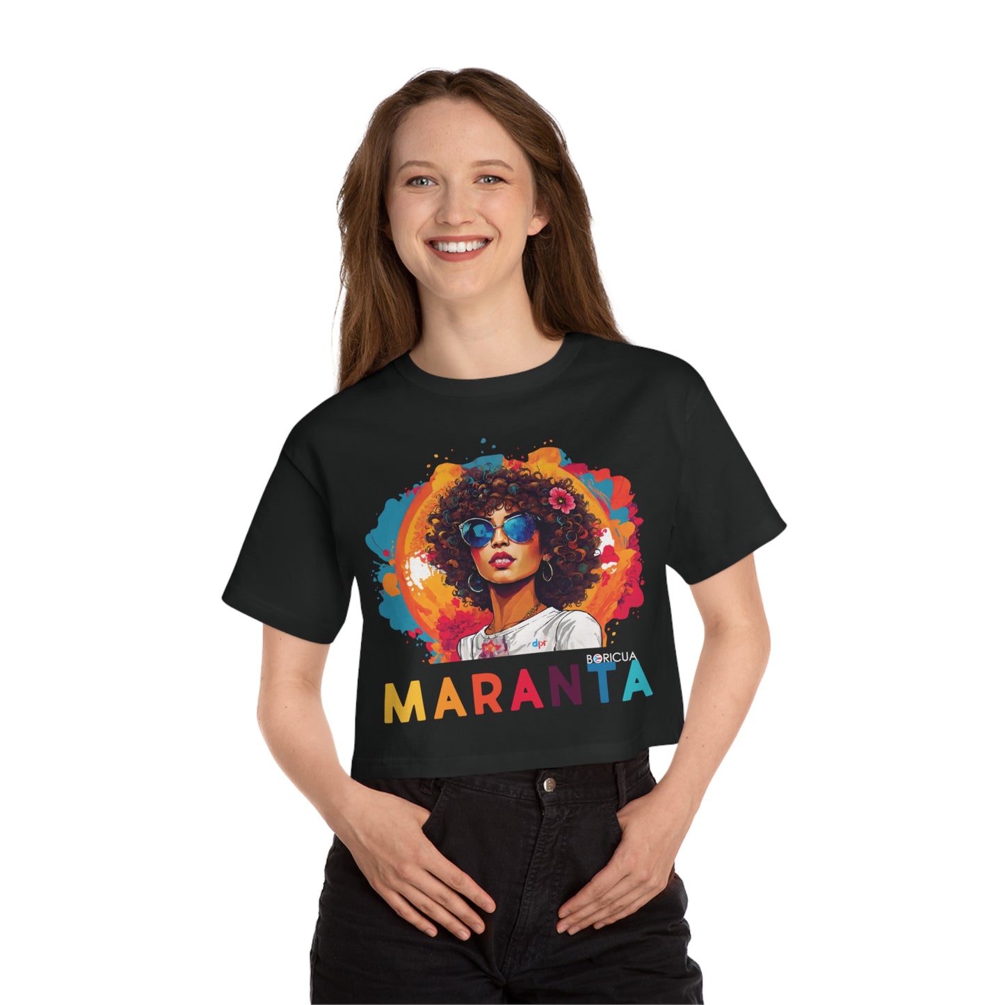 Maranta Boricua Girl Women's Flowy Cropped Tee
