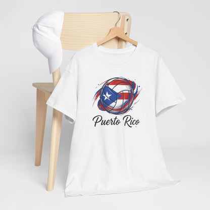 Puerto Rico Volleyball Flag | Unisex Heavy Cotton T-Shirt