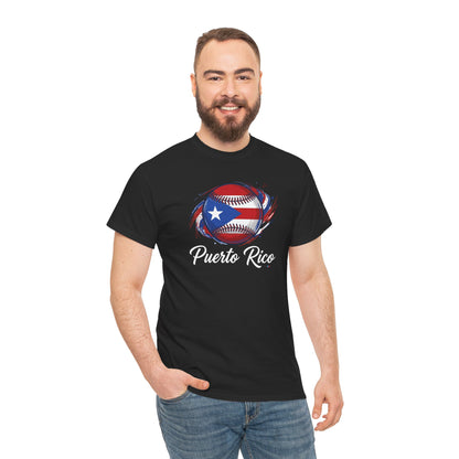 Puerto Rico Baseball Flag | Unisex Heavy Cotton T-Shirt