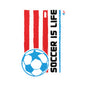 Soccer is life Puerto Rican Flag Waterproof Kiss-Cut Vinyl Decals