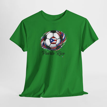 Puerto Rico Soccer Ball Flag | Unisex Heavy Cotton T-Shirt