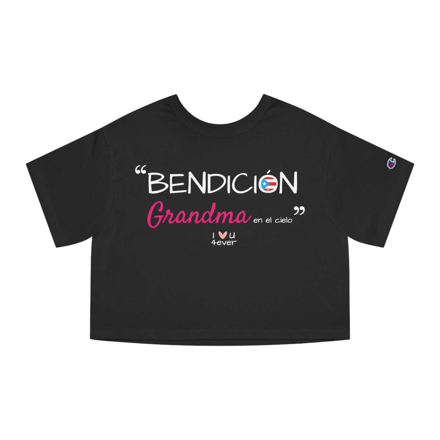 Bendicion Grandma Boricua Flowy Cropped Tee