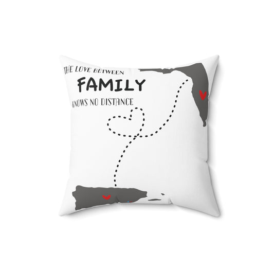 The Love Between Family Knows No Distance Florida Spun Polyester Square Pillow