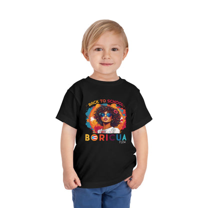 Back to School Boricua Girl Flow Toddler Short Sleeve Tee