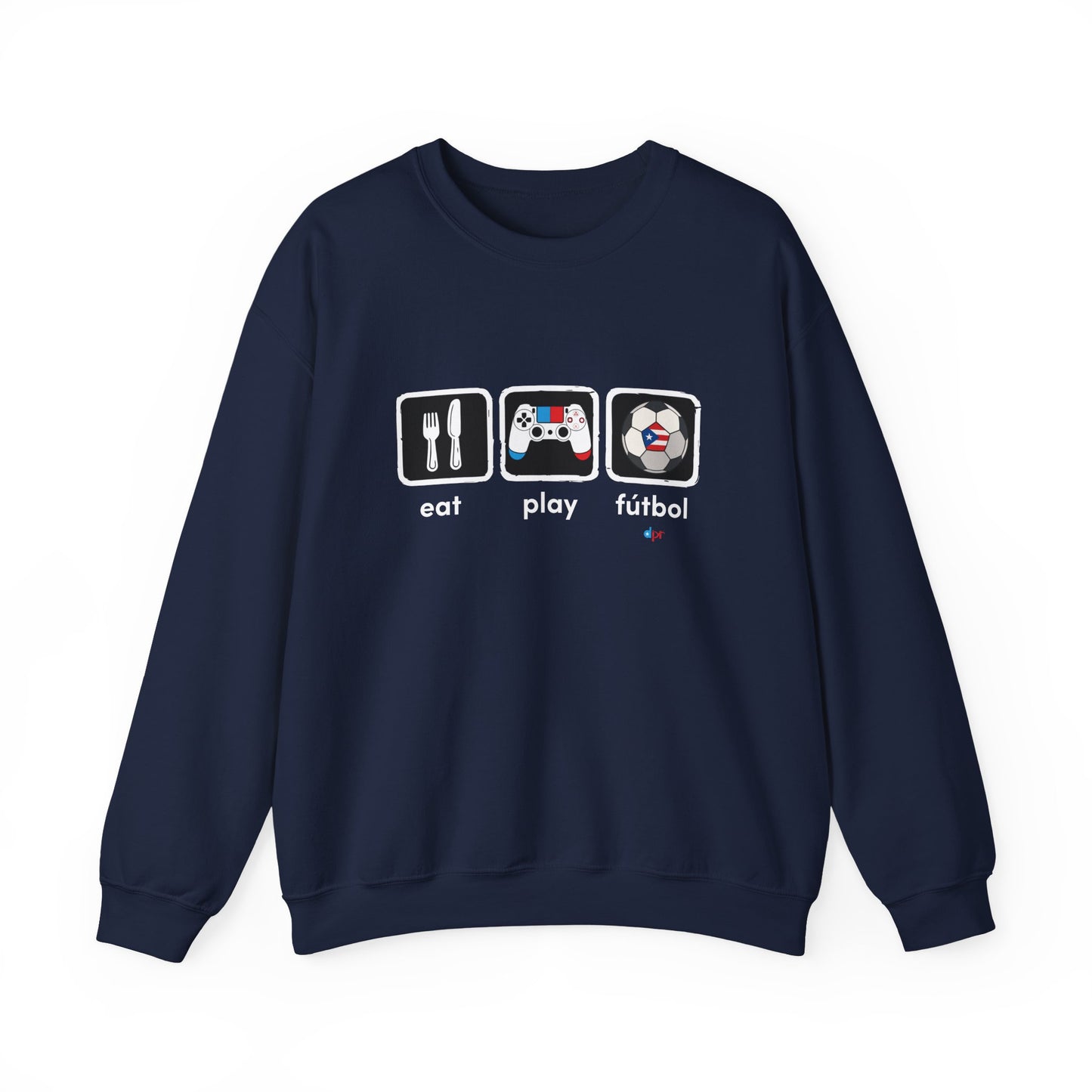 Eat Play Soccer Puerto Rican Flag Heavy Blend™ Crewneck Sweatshirt