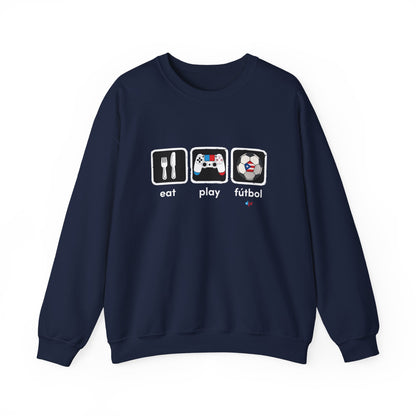 Eat Play Soccer Puerto Rican Flag Heavy Blend™ Crewneck Sweatshirt