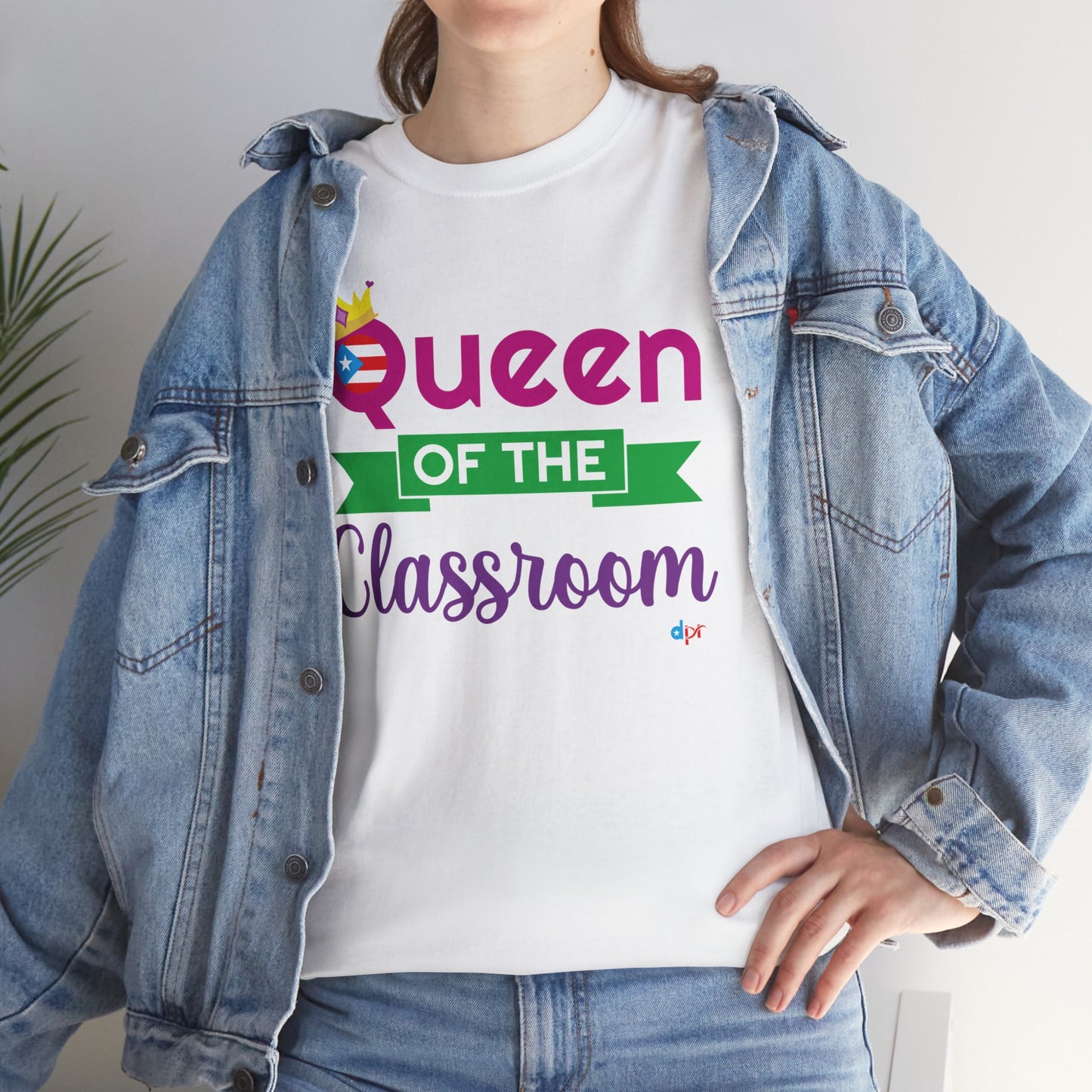 Queen of the Classroom - Back to School Boricua Teacher Heavy Cotton Tee