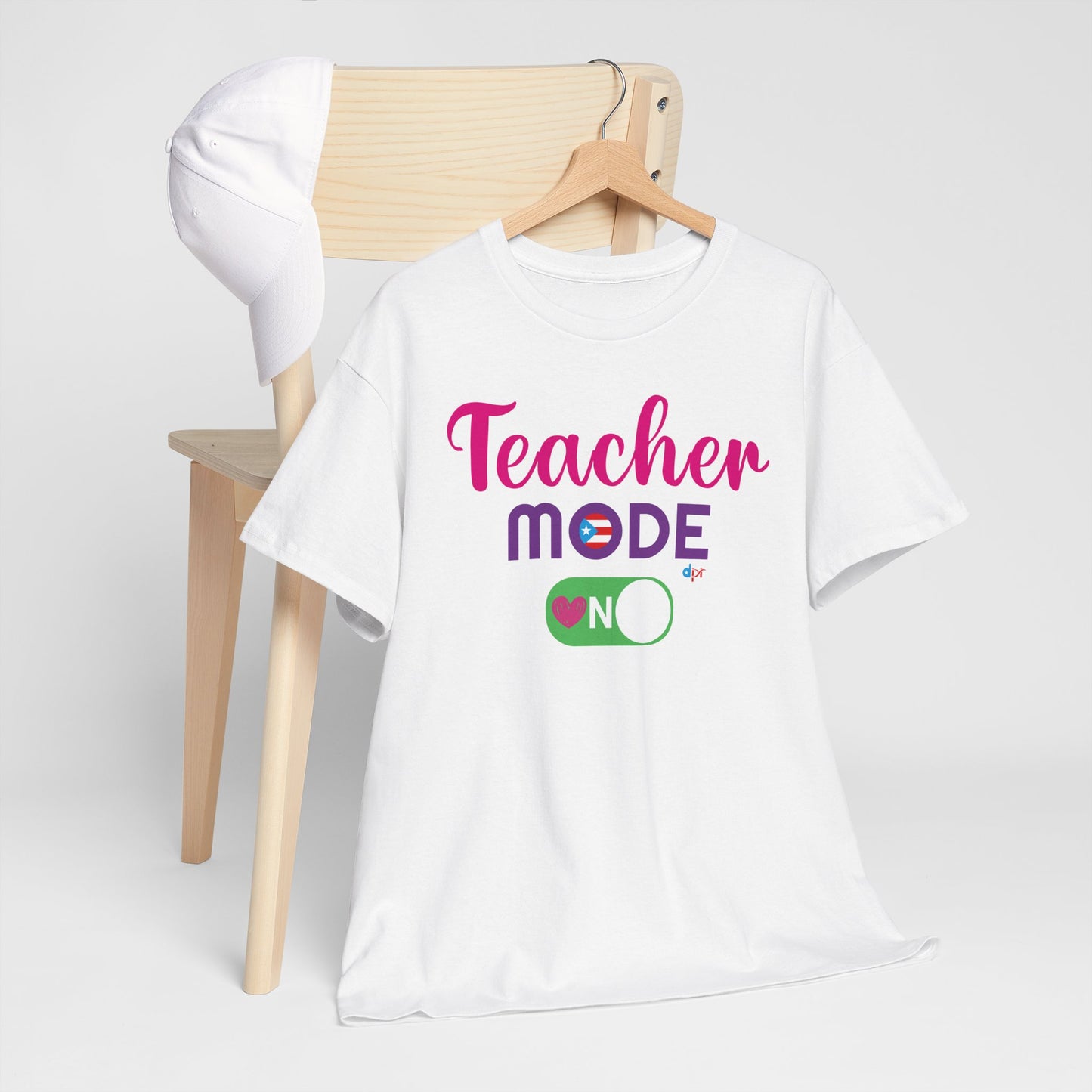 Teacher Mode ON - Back to School Boricua Teacher Heavy Cotton Tee