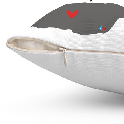 Familia is Always Close to the Heart Florida Spun Polyester Square Pillow