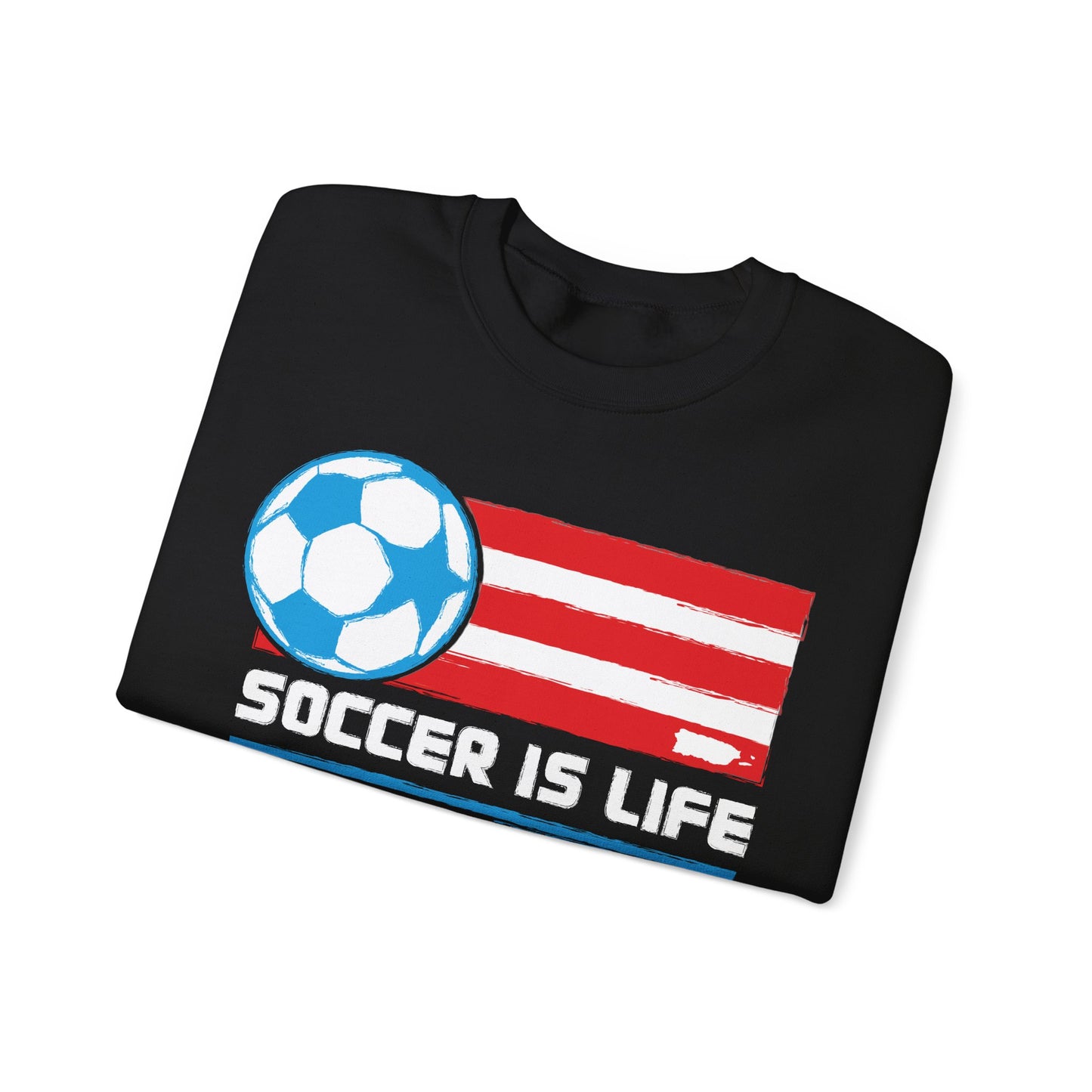 Soccer is life Puerto Rican Flag Heavy Blend™ Crewneck Sweatshirt
